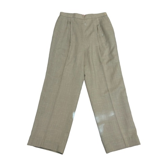 Vintage Pants - Vtg tan high Rise Made USA pleated trousers Pants Sz 12 Pockets Office Career